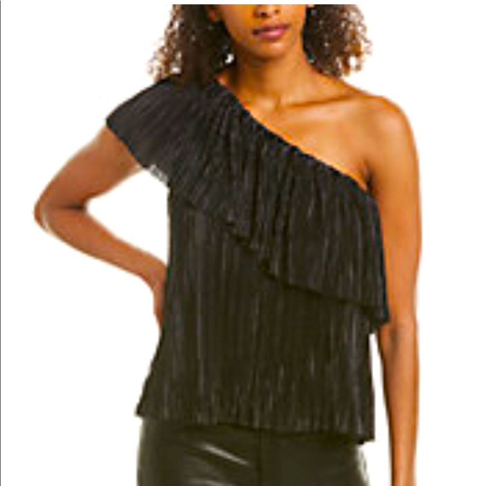 NWT BB Dakota black one-shoulder blouse in size XS